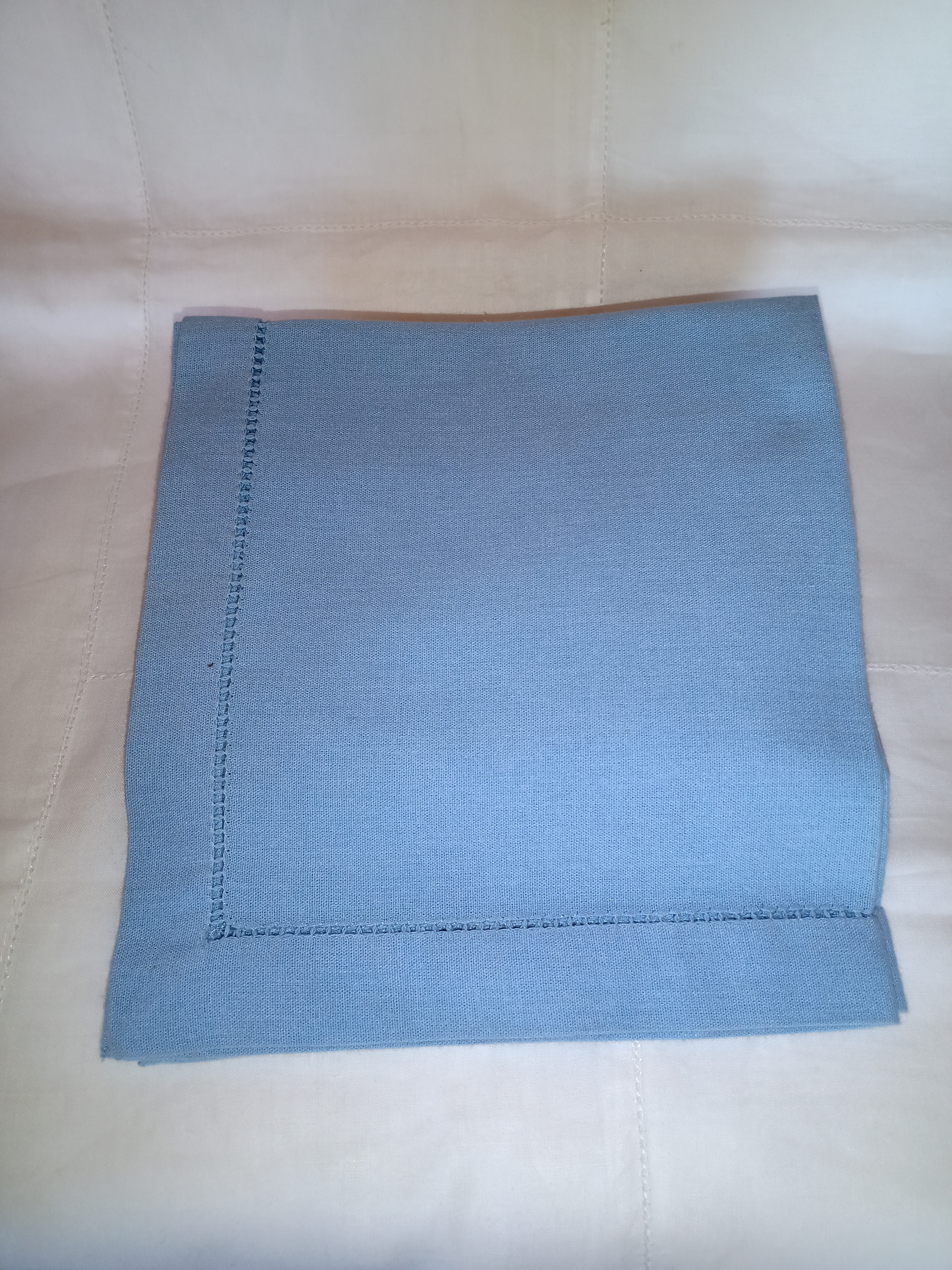 GUARDANAPO PONTO AJOUR 50X50 AZUL BEBE